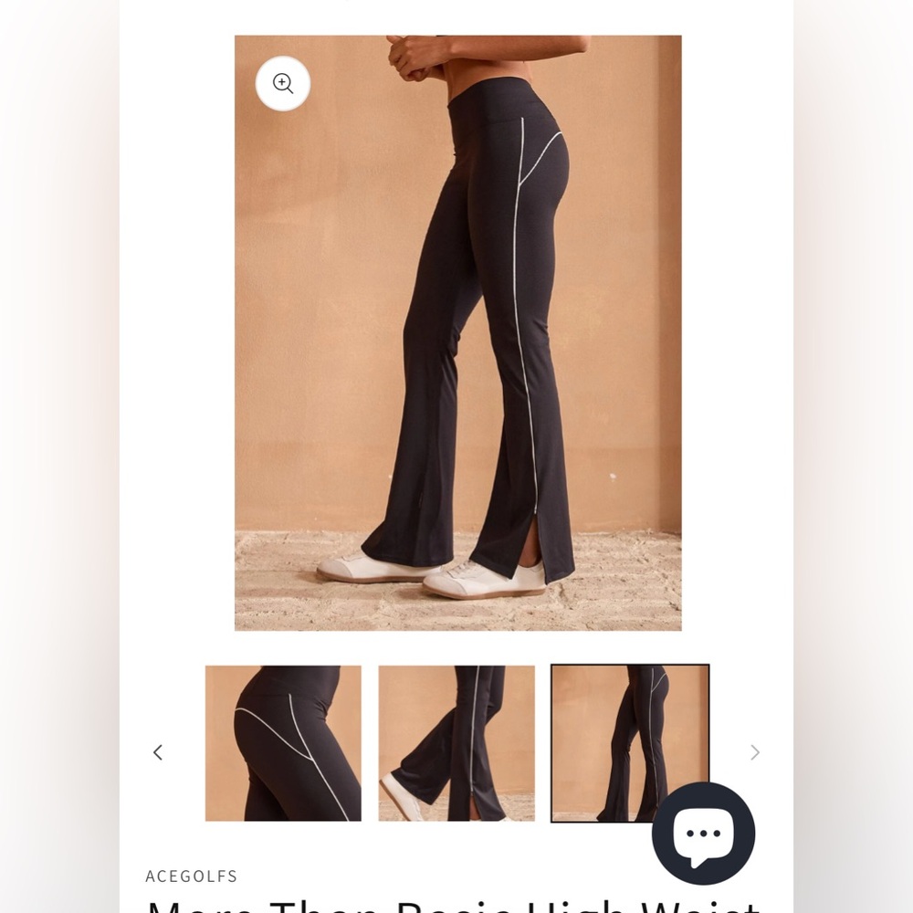 Elegant Black Flare leggings Pants with White Accents New with tags